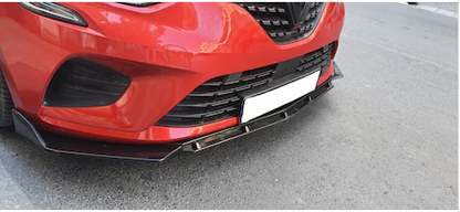 Renault Clio 5 Labio Flexible BRABUS 3 Piezas Negro Piano Plástico ABS con Aleta