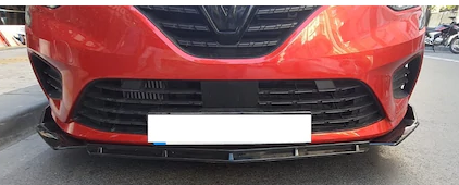 Renault Clio 5 Labio Flexible BRABUS 3 Piezas Negro Piano Plástico ABS con Aleta