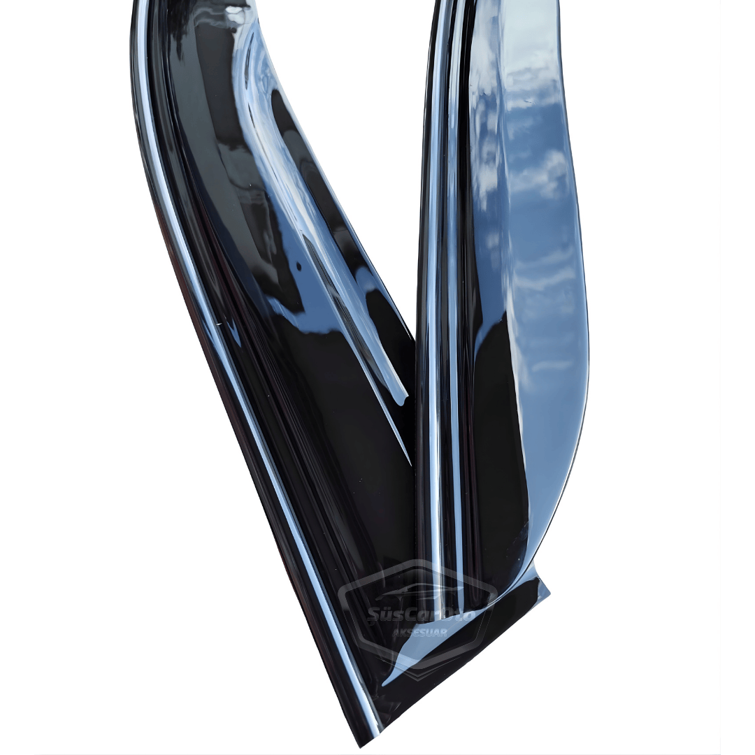 Dacia Dokker 2012-2022 Compatible Deflectores de Ventana Mugen Set Negro Piano 2 Piezas Importado Negro Brillante