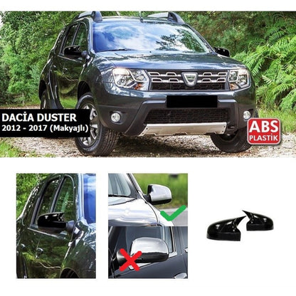 Dacia Duster 2012-2017 Carcasa de espejo retrovisor Batman Murciélago Piano Black ABS Plástico