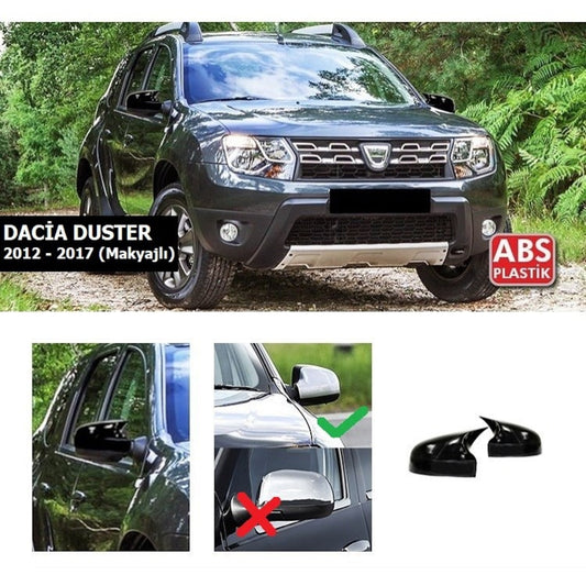 Dacia Duster 2012-2017 Carcasa de espejo retrovisor Batman Murciélago Piano Black ABS Plástico