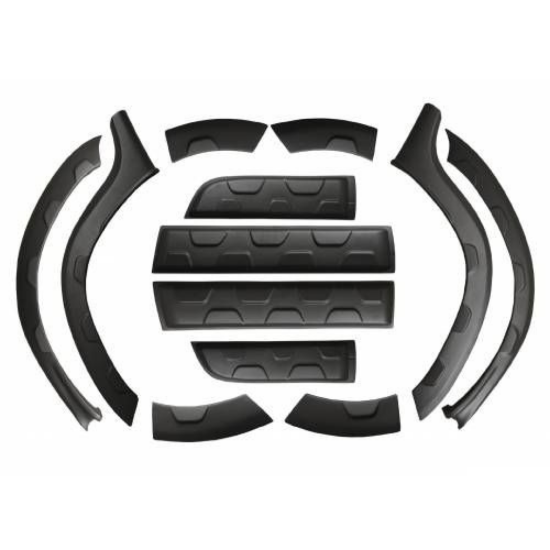 Dacia Duster 2010-2017 Compatible, Juego de 12 Piezas, Set de Molduras A Cuadros, Protectores de Puerta con Letras "Duster" y Revestimiento de Guardabarros de Plástico