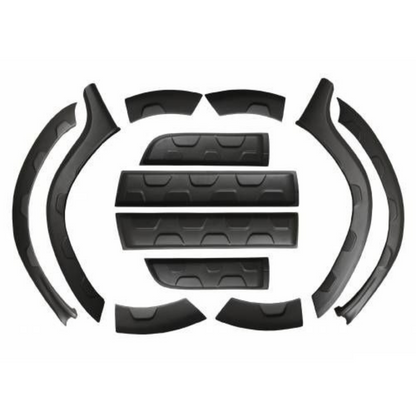 Dacia Duster 2010-2017 Compatible, Juego de 12 Piezas, Set de Molduras A Cuadros, Protectores de Puerta con Letras "Duster" y Revestimiento de Guardabarros de Plástico