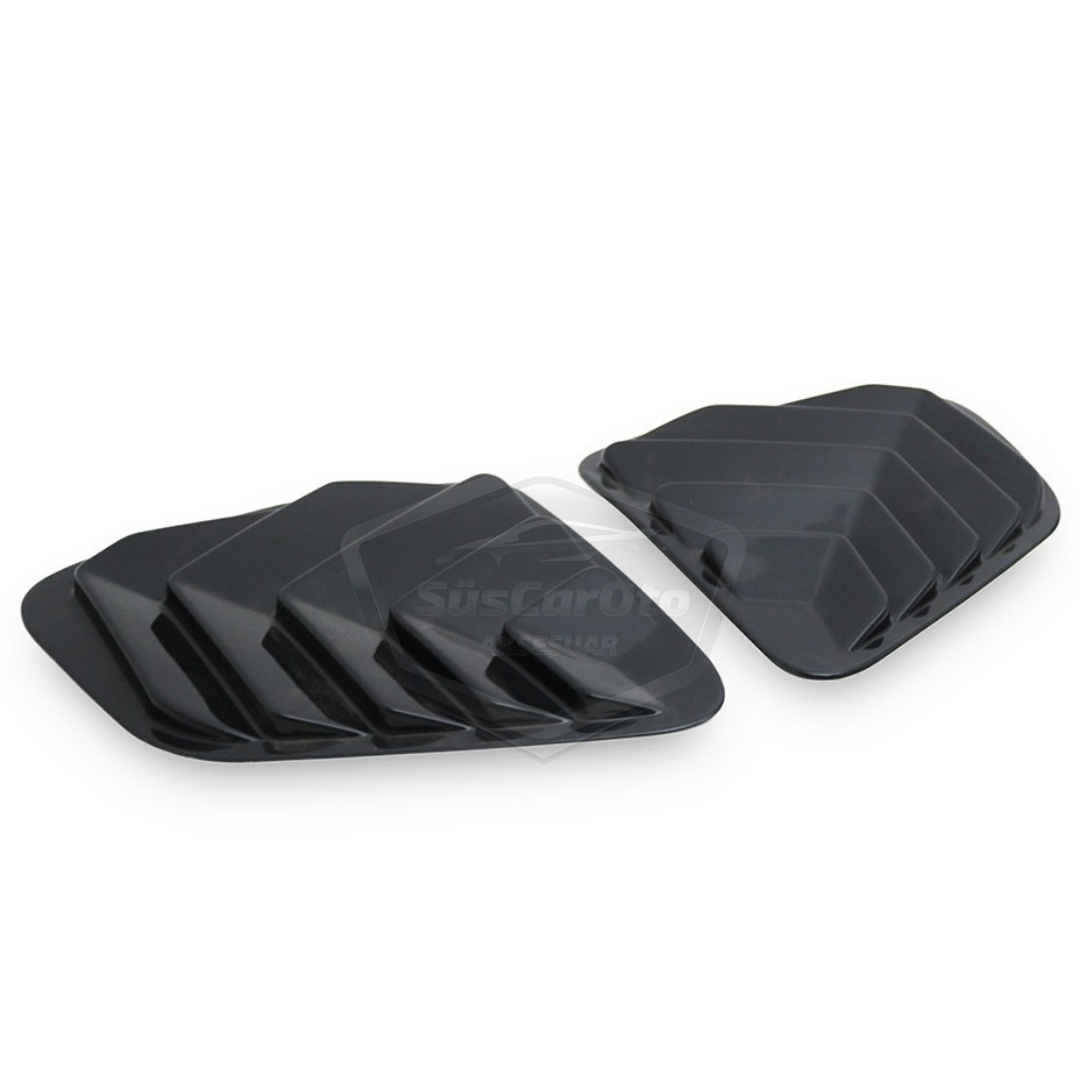 Dacia Duster 2010-2017 Compatible, Rejilla de Ventana Pequeña, Visera de Ventana Pequeña, Ventilación, Juego Derecho e Izquierdo, Negro Brillante DST43