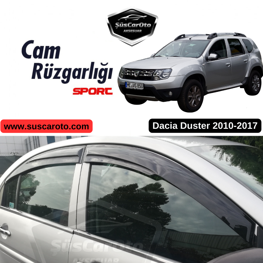 Dacia Duster 2010-2017 Juego de deflectores de ventana Mugen Piano Black 4 piezas importado