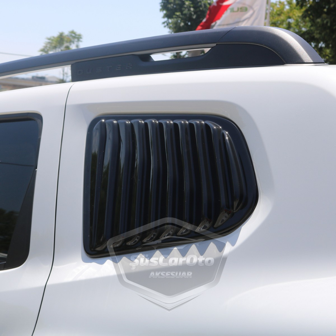 Rejilla de ventanilla deflector para Dacia Duster posterior a 2018, visor de ventanilla deflector, ventilación, par izquierdo y derecho, negro brillante DST30