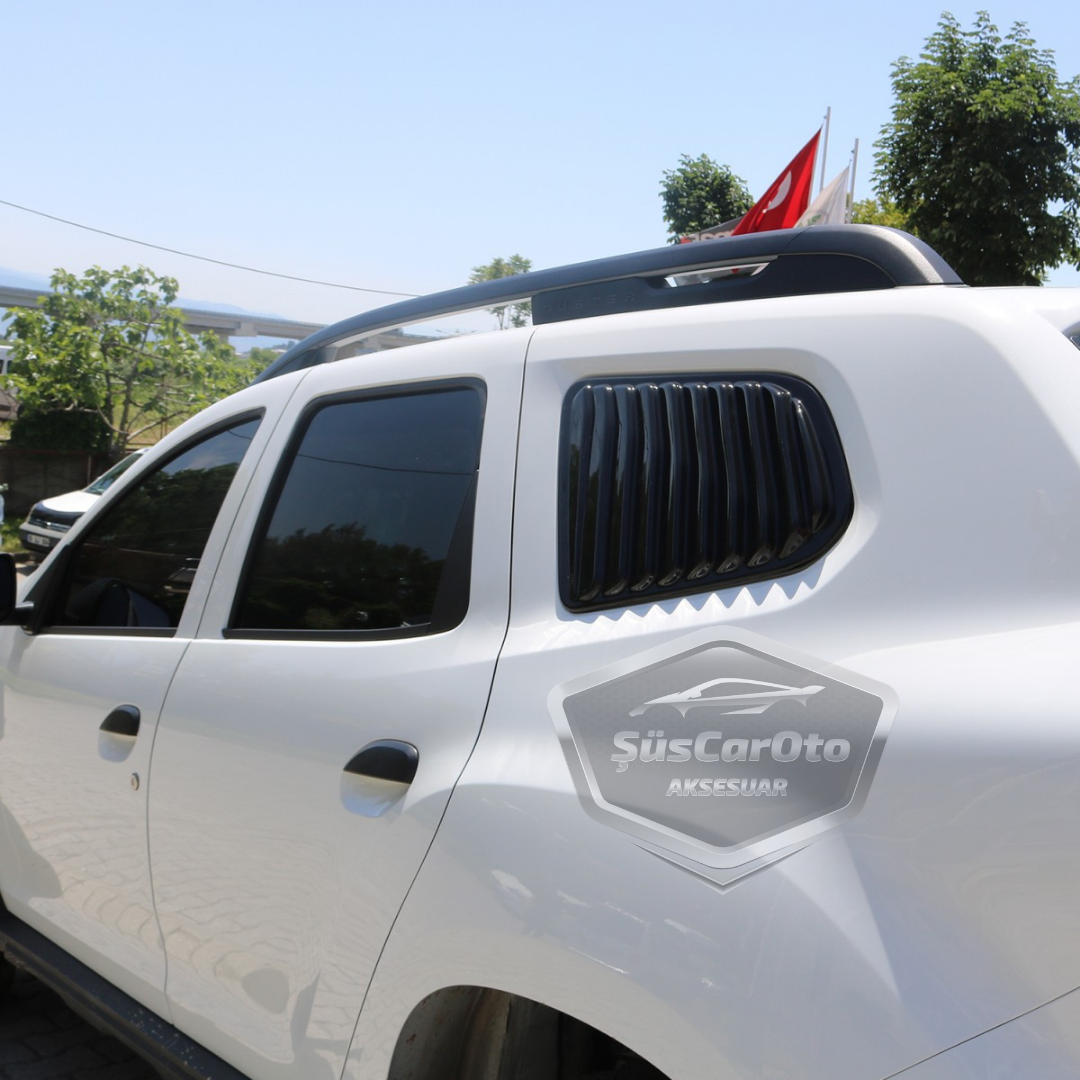 Rejilla de ventanilla deflector para Dacia Duster posterior a 2018, visor de ventanilla deflector, ventilación, par izquierdo y derecho, negro brillante DST30