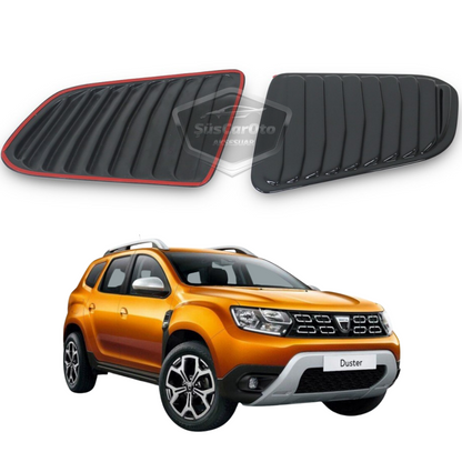 Rejilla de ventanilla deflector para Dacia Duster posterior a 2018, visor de ventanilla deflector, ventilación, par izquierdo y derecho, negro brillante DST30
