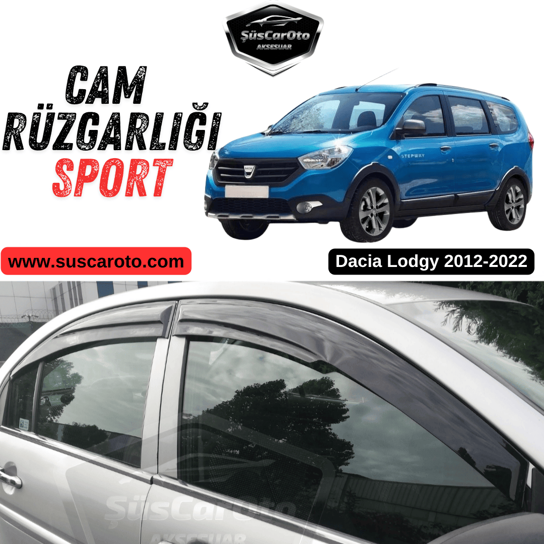 Dacia Lodgy 2012-2022 Deflectores de viento Mugen para ventanas, juego de 4, negro piano, importado, negro brillante