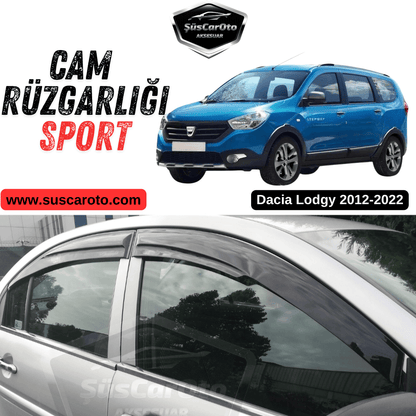 Dacia Lodgy 2012-2022 Deflectores de viento Mugen para ventanas, juego de 4, negro piano, importado, negro brillante