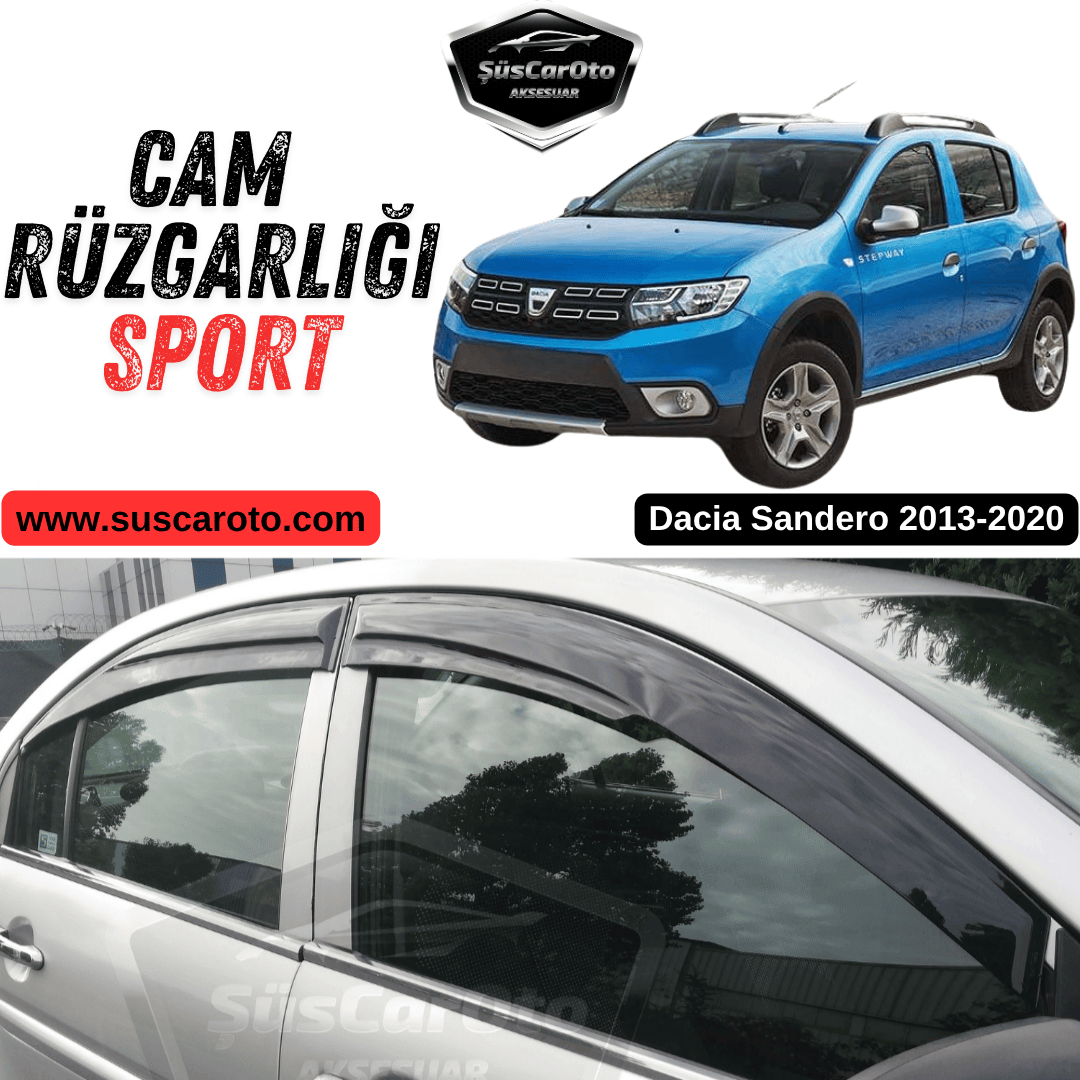 Dacia Sandero 2013-2020 Compatible Deflectores de Aire Mugen Negro Piano Juego de 4 Negro Brillante Importado