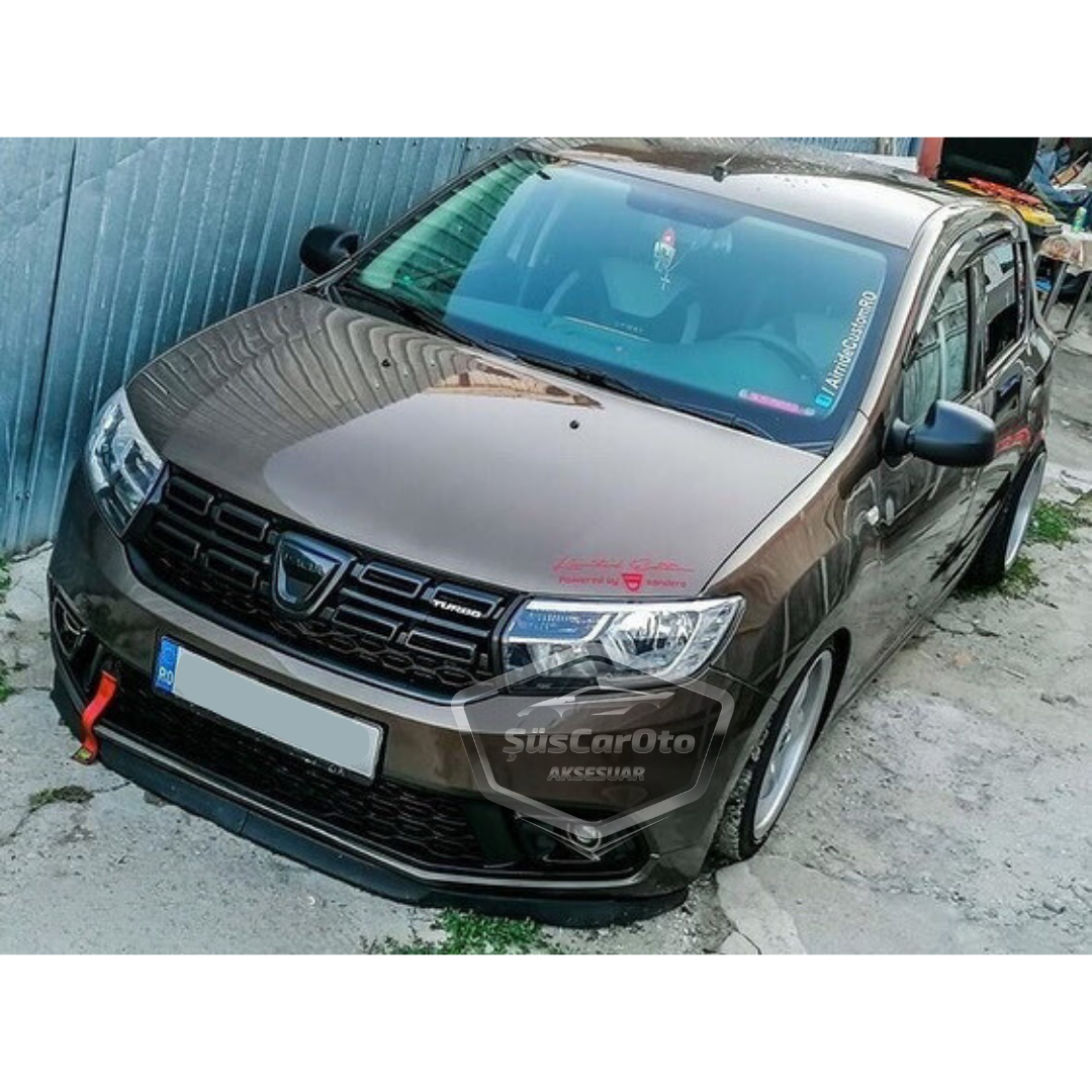 Dacia Sandero Mk2 Mk2.5 2009-2020 Lip delantero flexible universal Astra H de 2 piezas compatible con el faldón delantero del parachoques