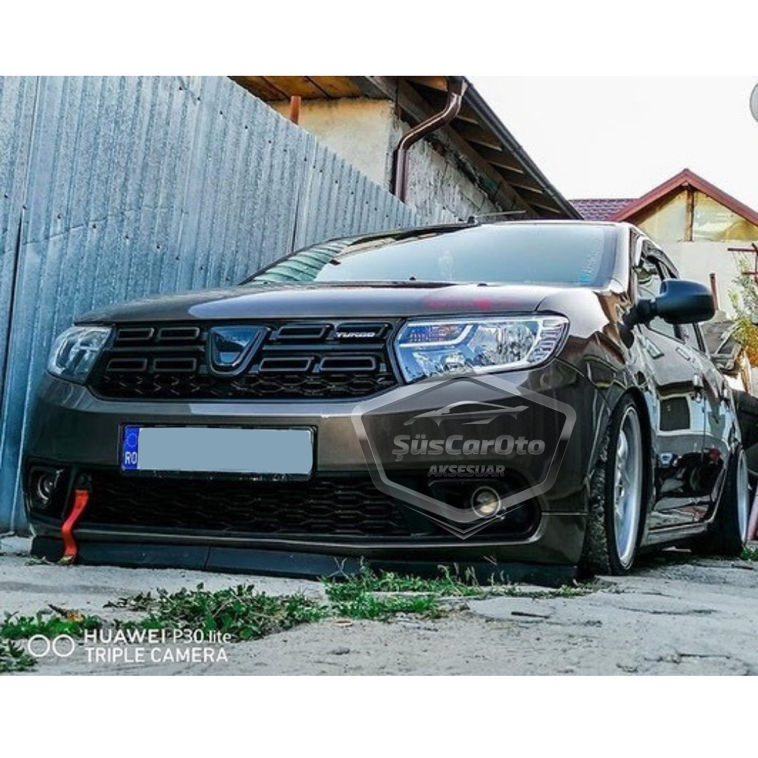 Dacia Sandero Mk2 Mk2.5 2009-2020 Lip delantero flexible universal Astra H de 2 piezas compatible con el faldón delantero del parachoques