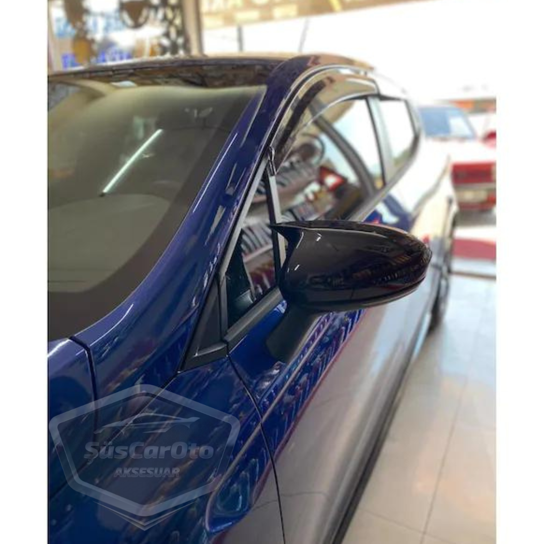 Dacia Sandero Mk3 2020 en adelante compatible Cubre Espejos tipo Batman Negro Piano Plástico ABS