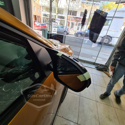 Dacia Sandero Mk3 2020 en adelante compatible Cubre Espejos tipo Batman Negro Piano Plástico ABS