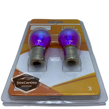 Diadem Bombilla Cromo Ámbar Un Filamento Luz de Estacionamiento 1141 12V 21W 93 Luz Naranja P21W Base Recta Set de 2
