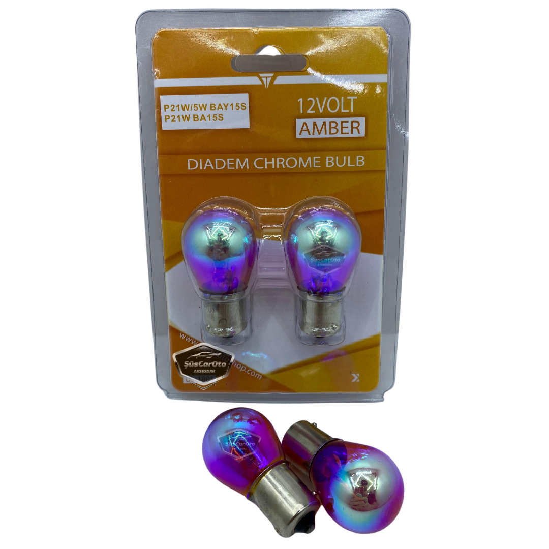 Diadem Bombilla Cromo Ámbar Un Filamento Luz de Estacionamiento 1141 12V 21W 93 Luz Naranja P21W Base Recta Set de 2