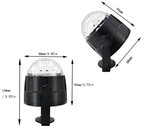 Bola de discoteca USB con ventosa sensible al sonido, control remoto, giratoria, para coche, oficina, casa, camping.