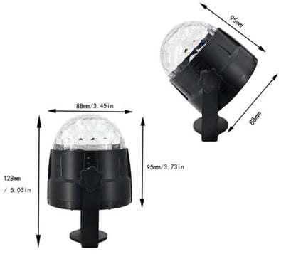Bola de discoteca USB con ventosa sensible al sonido, control remoto, giratoria, para coche, oficina, casa, camping.