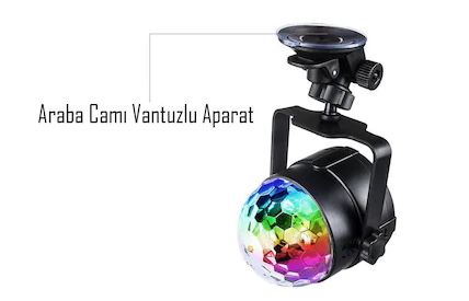 Bola de discoteca USB con ventosa sensible al sonido, control remoto, giratoria, para coche, oficina, casa, camping.