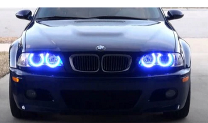 BMW E46 318 320 325 330 CCFL Angel Eyes Kit de luces Angel Eye azules Aros de faro