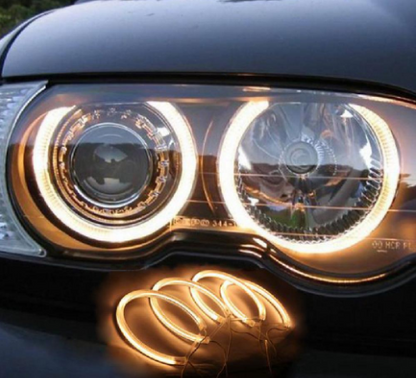 BMW E46 318 320 325 330 CCFL Angel Eyes Anillo Amarillo Faro ONP21