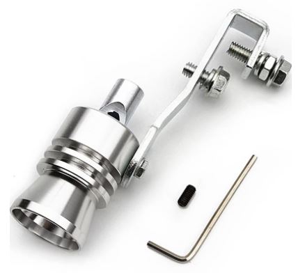 Silbato universal de escape para sonido de turbo, punta de escape, grande, 29 mm, CROMADO