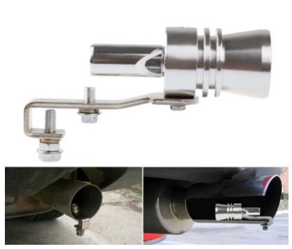 Silbato universal de escape para sonido de turbo, punta de escape, grande, 29 mm, CROMADO