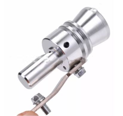 Silbato universal de escape para sonido de turbo, punta de escape, grande, 29 mm, CROMADO