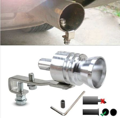 Silbato universal de escape para sonido de turbo, punta de escape, grande, 29 mm, CROMADO