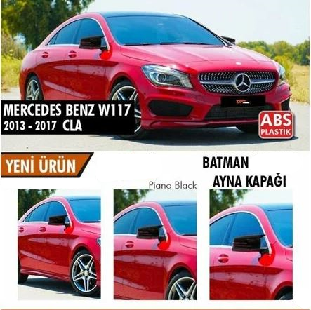 Mercedes Benz CLA W117 2013-2017 Tapa de Espejo Retrovisor Tipo Batman Negro Piano Plástico ABS