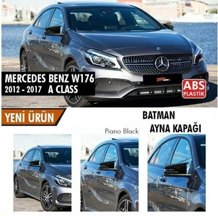 Mercedes Benz W176 2012-2018 Carcasas Espejos Batman Plástico ABS Negro Piano