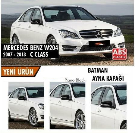 Mercedes Benz W204 2007-2014 Tapa de espejo Batman Bat Piano Negro Plástico ABS