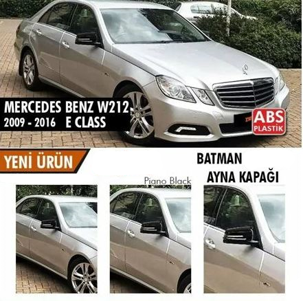 Mercedes Benz W212 2009-2016 Cubierta de espejo de murciélago estilo Batman, Negro Piano ABS Plástico