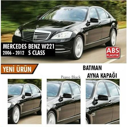 Mercedes Benz W221 2010-2013 Carcasa de Espejo Batman Batwing Negro Piano Plástico ABS