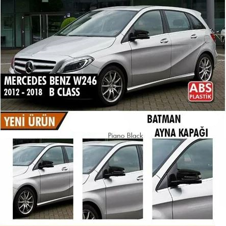 Mercedes Benz W246 2012-2018 Cubierta de Espejo Batman Batwing Negro Piano ABS Plástico