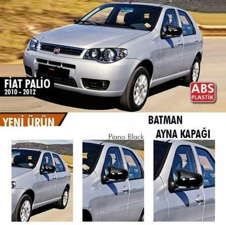 Fiat Palio 2010-2012 Cubiertas de espejo de murciélago Batman ABS Plástico Negro Piano