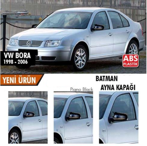 Vw Bora 1998-2006 Cubiertas de espejo de ala de murciélago de plástico ABS Piano Black