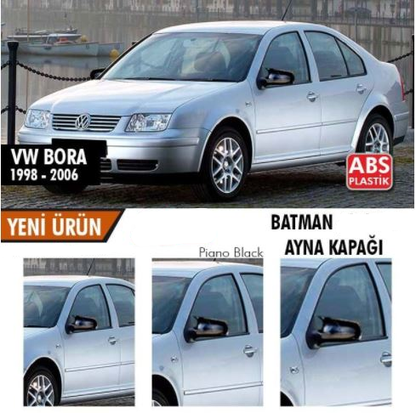 Vw Bora 1998-2006 Cubiertas de espejo de ala de murciélago de plástico ABS Piano Black