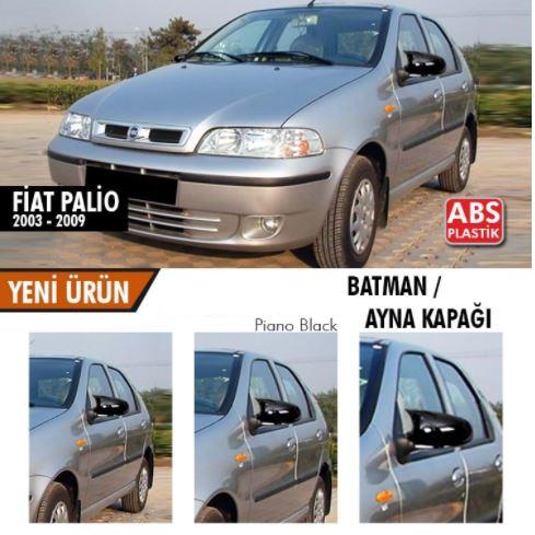 Cubierta de espejo retrovisor Fiat Palio 2003-2009 tipo Batman, plástico ABS negro piano