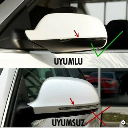 Audi A3 8P 2008-2012 Tapa de Espejo Retrovisor Tipo Batman Negro Piano Plástico ABS