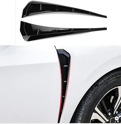 Rejilla de ventilación de guardabarros tipo Piano Black Universal Civic FC5, 2 piezas