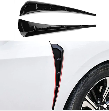 Rejilla de ventilación de guardabarros tipo Piano Black Universal Civic FC5, 2 piezas