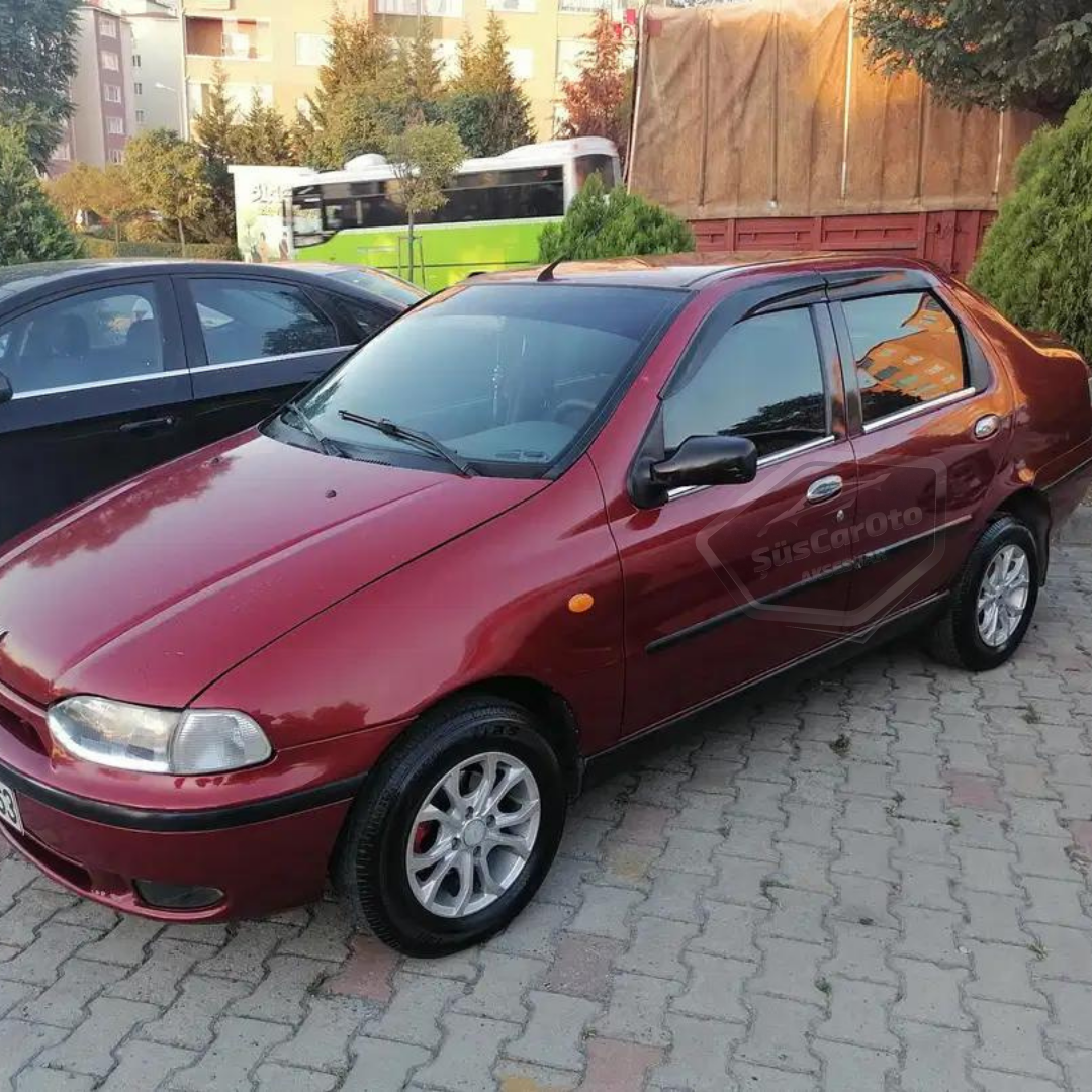 Set de deflectores de ventanilla Mugen para Fiat Albea Palio Siena Hb&Sedan, color negro piano, 4 piezas, importado.