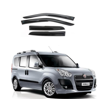 Fiat Doblo 2 2010-2020 Juego de deflectores de viento Mugen para ventana, 4 piezas, importado
