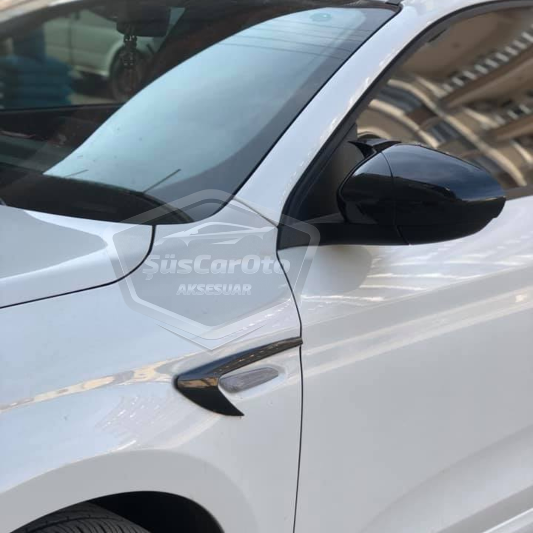 Tapas de espejo Fiat Egea Batman Bat Wing Piano Black ABS Plástico