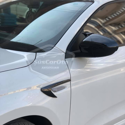 Tapas de espejo Fiat Egea Batman Bat Wing Piano Black ABS Plástico