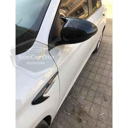 Tapas de espejo Fiat Egea Batman Bat Wing Piano Black ABS Plástico