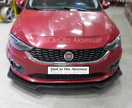 Spoiler de tres piezas de ABS flexible color negro piano para Fiat Egea