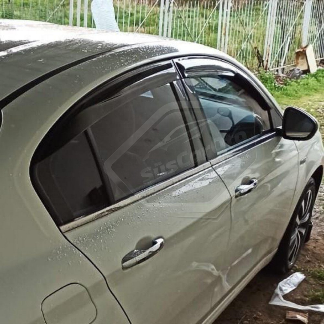 Juego de deflectores de ventanilla Mugen para Fiat Egea HB-Sedan 2015 en adelante, 4 piezas, importado